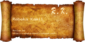 Rebeka Kamil névjegykártya